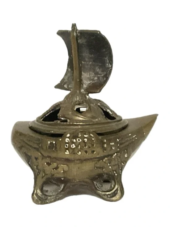 Japanese Bronze Incense Burner - Sailing Ship - Vintage - Picture 6 of 8